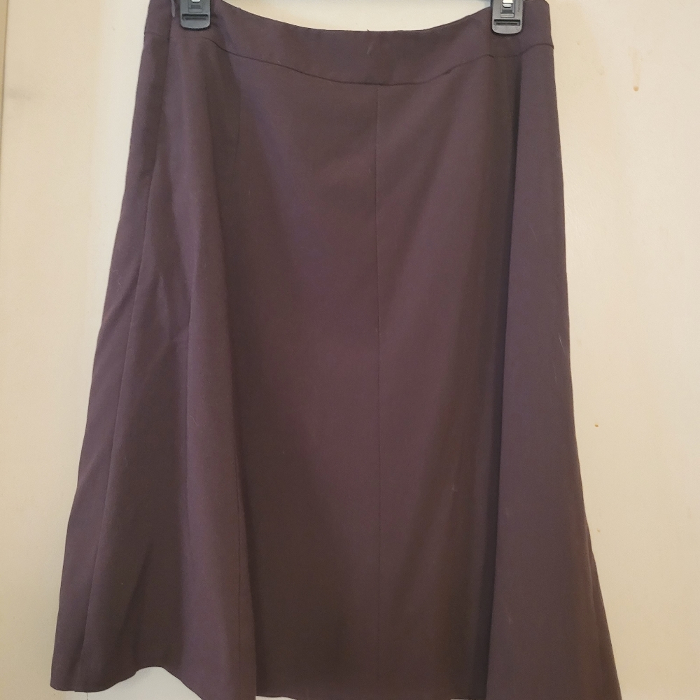Covington chocolate brown flare skirt, size 8P, used, good condition